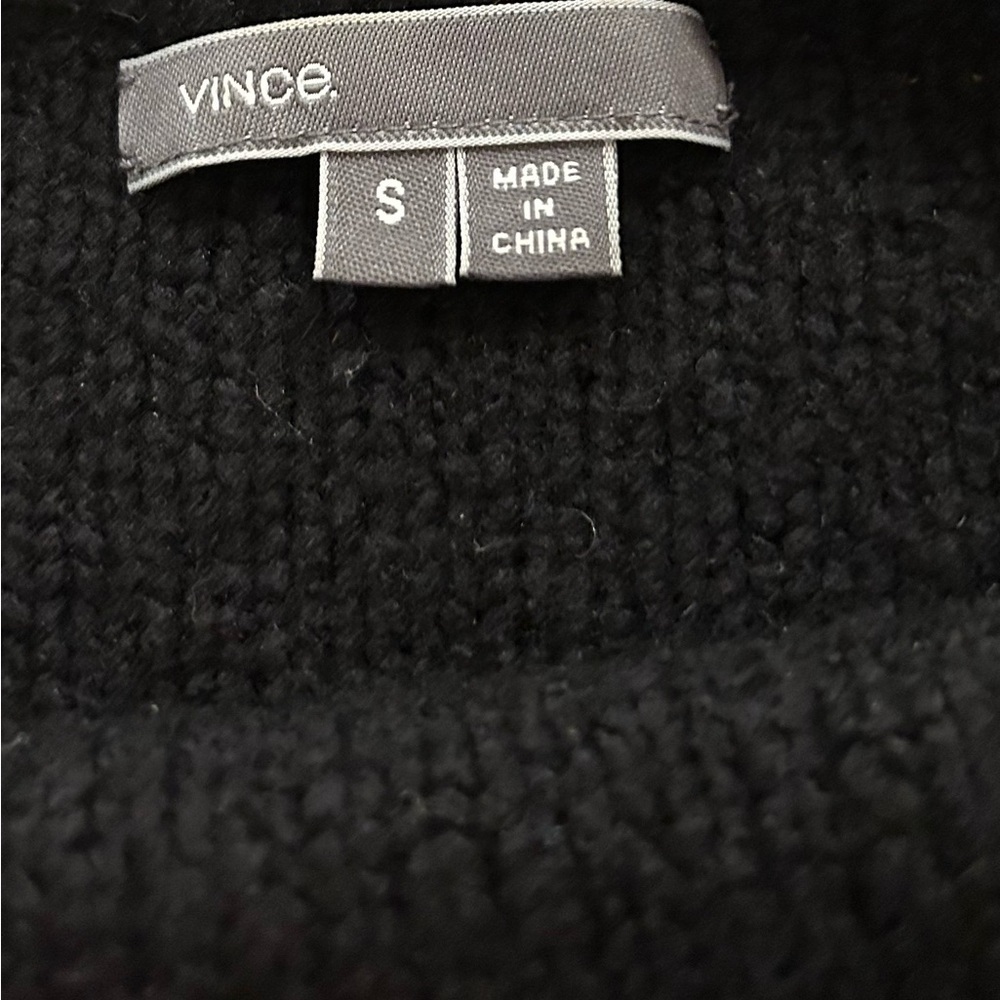 Vince Black Blue Color Block Roll Neck Wool Silk Cashmere Sweater Size Small - Picture 6 of 6